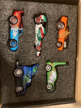 Mattel Toy Car Set - Red Blue Green Orange White